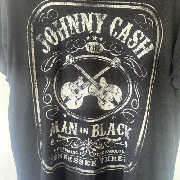 Large Charcoal Gray Johnny Cash Short Sleeve Tee - Picture 5 of 7